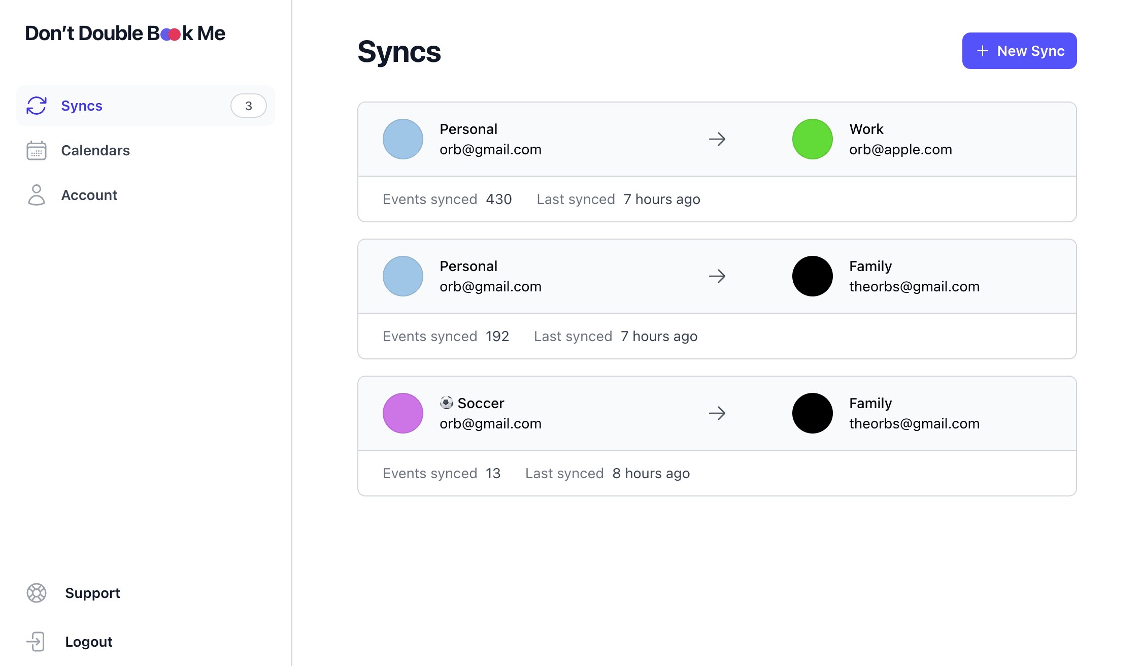 Don't Double Book Me app screenshot
